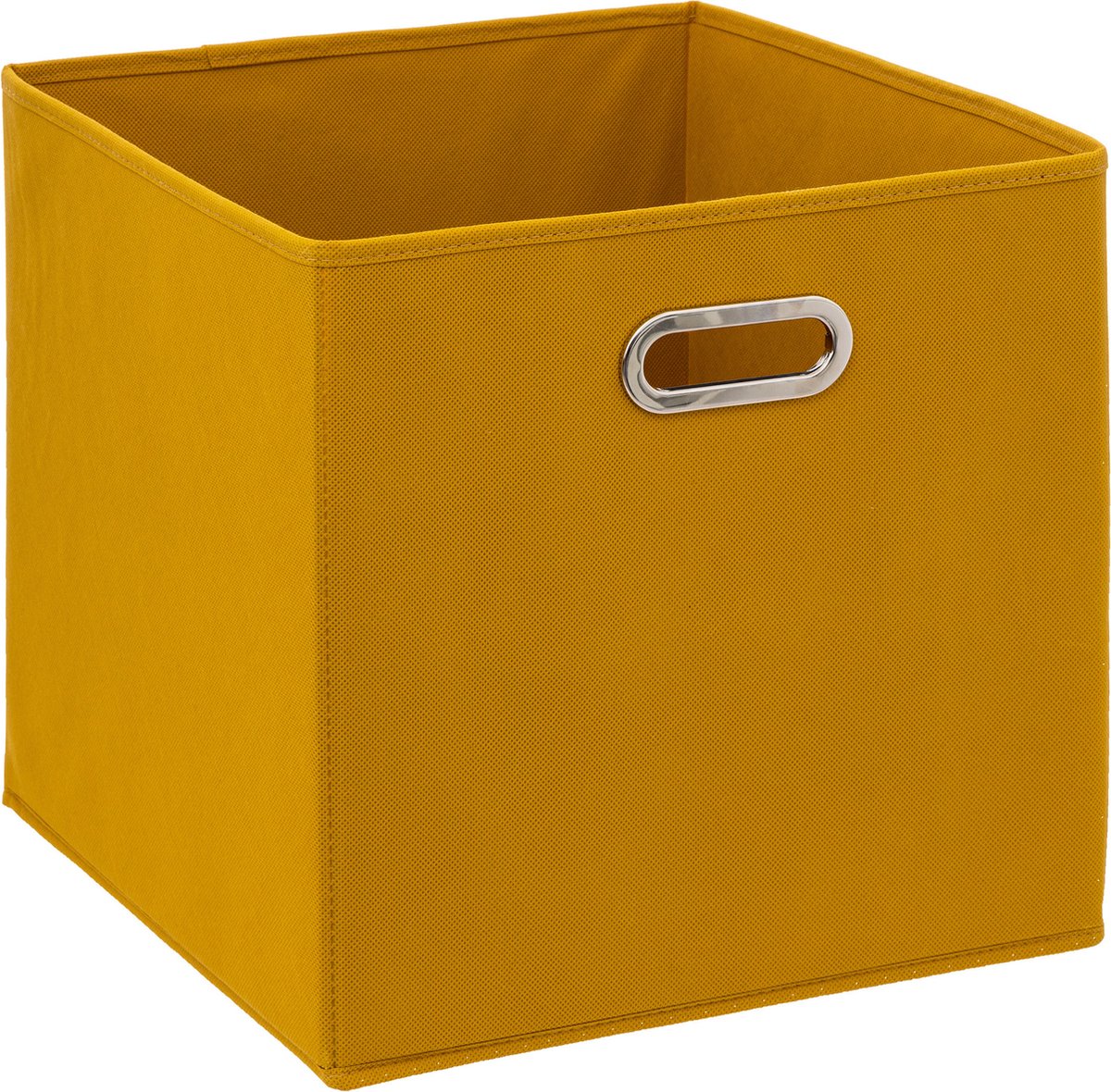 5Five Opbergmand/kastmand 29 liter geel linnen 31 x 31 x 31 cm - Vakkenkast manden