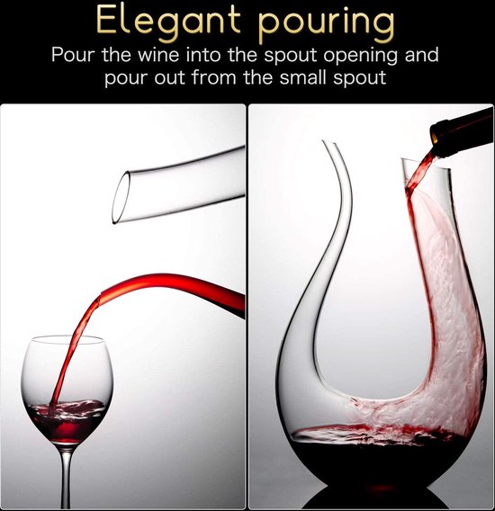 Carafe à Vin Rouge Avec Aérateur Intégré - En Verre Cristal, Design Iceberg, Décanteur Cadeau (18,5cm) - 6