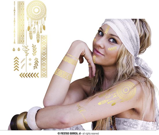 Tijdelijke Tattoo Gold Hippie