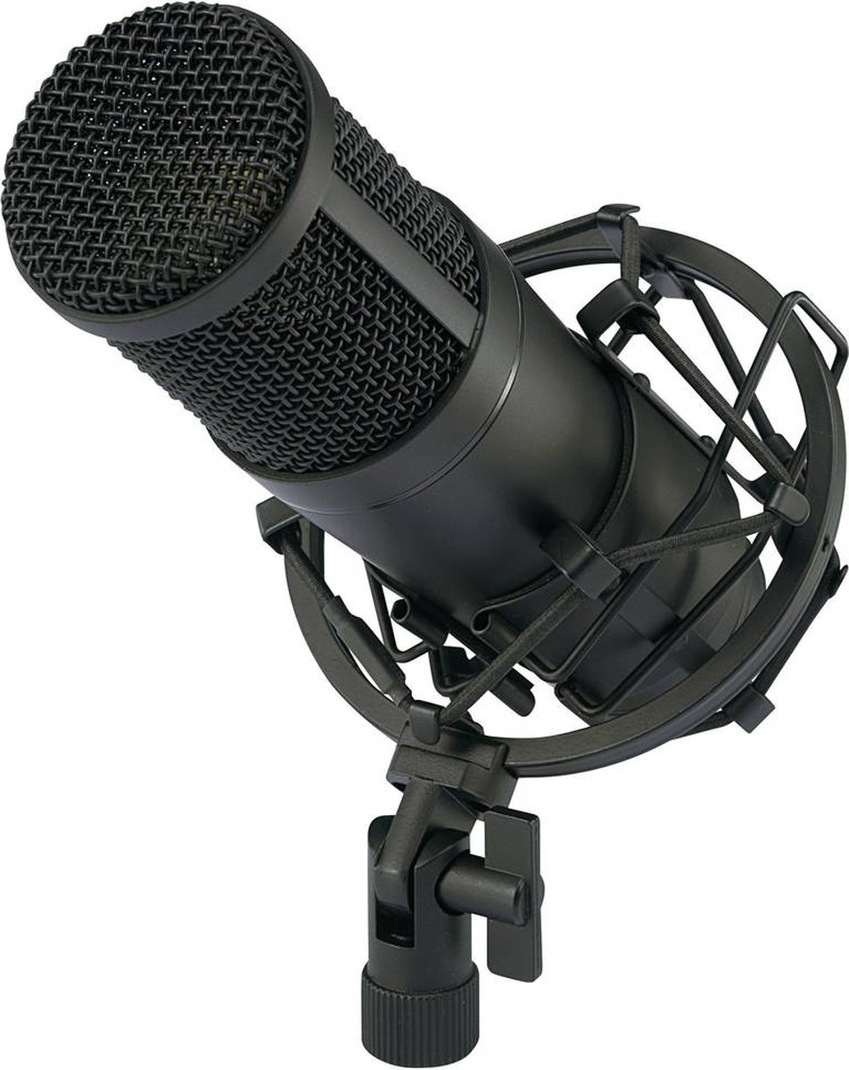Renkforce CU-4 USB-studiomicrofoon Kabelgebonden Incl. kabel, Incl. koffer, Incl. shockmount