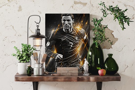 ✓ CR7 • Cristiano Ronaldo 3 Toile 90x60 cm • Impression photo sur toile  peinture (