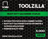 Toolzilla® Nietjes Gegalvaniseerd, 14 mm, 5.000 Stuks Voor Nietpistool