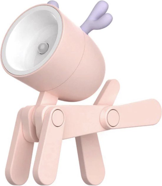 Babycure kleine puppy lampje Roze | Verstelbare hondje | LED Lamp | Trending 2023 | Leuk om kado te doen | kraam cadeau | Extra set batterijen inbegrepen van Babycure — afbeelding 2