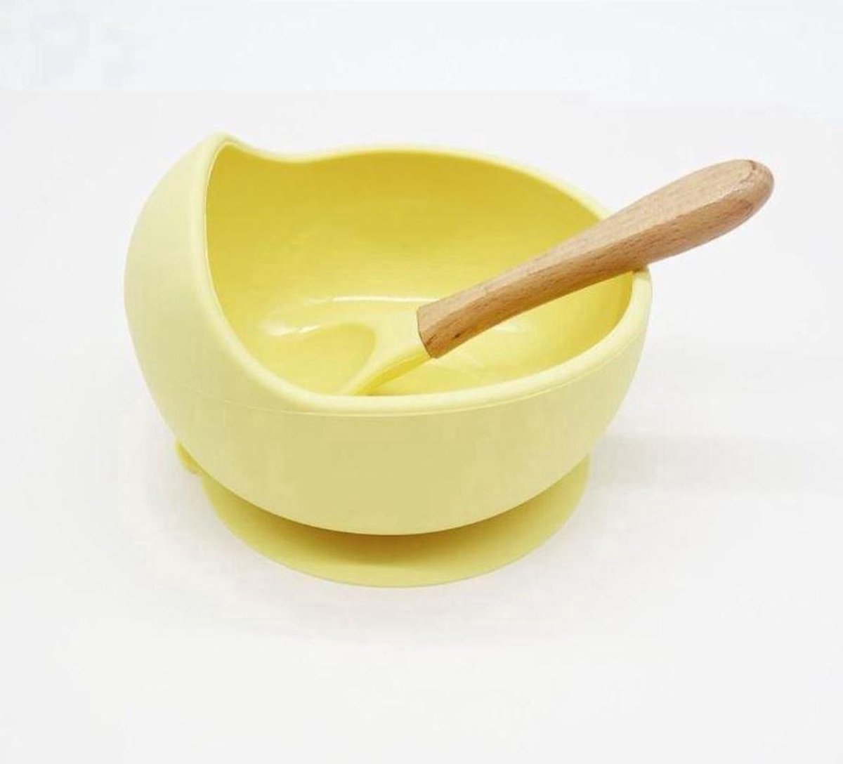 Goedkoopste Akyol - Kinderbord met Zuignap - Babyservies – Babybordjes – Baby bord Antislip – Babybord zonder Knoeien – Kinderservies - Baby Kommetje - Inclusief Lepel – Kinderbordje met Bestek - Geel