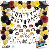 Fissaly 86 Stuks Tovenaar Verjaardag Versiering Set – Thema Decoratie – Verjaardag Themafeest Ballonnen, Slingers & Feestdecoratie - Harry