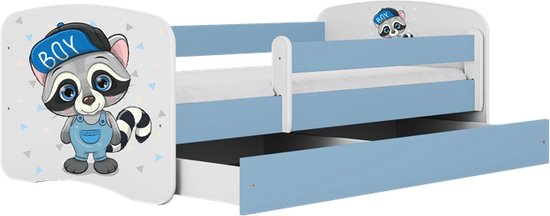 Kocot Kids - Bed babydreams blauw wasbeer met lade zonder matras 180/80 - Kinderbed - Blauw