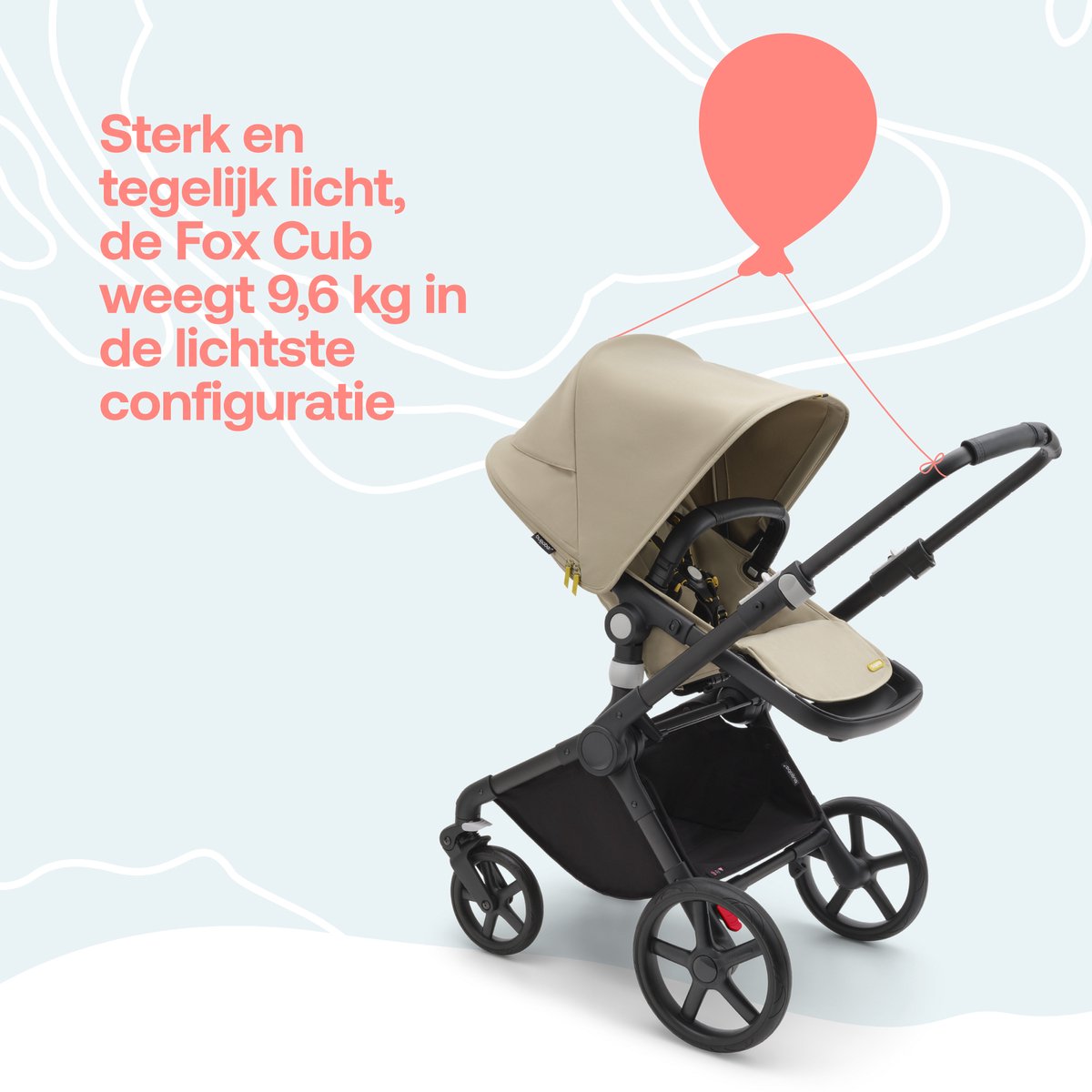 Bugaboo Fox Cub - All-terrain Kinderwagen met Wieg en Stoel, Inklapbaar en Zelfstaand, Desert Beige thumbnail 3