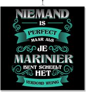 Tegel Met Opdruk | Kado | Cadeau | Niemand Is Perfect | Beroep | Marinier