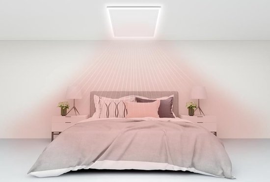 Infrarood Verwarmingspaneel Plafond met Verlichting - 370W - 63x63x3.3cm - Inclusief Thermostaat - Dimbaar - Byecold