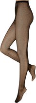 Apollo - Dames panty visnet - Lurex - Zwart/Goud - Maat L/XL - Panty Dames - Fishnet panty - Pantys - Visnet panty carnaval