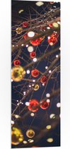PVC Schuimplaat - Lampjes en Kerstballen in de Boom - 40x120 cm Foto op PVC Schuimplaat (Met Ophangsysteem)