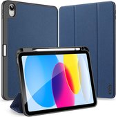 Dux Ducis - Tablet hoes geschikt voor Apple iPad 10 10.9 (2022) - Domo Book Case - Auto Wake/Sleep functie - Blauw