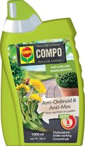 COMPO Anti-Onkruid & Anti-Mos Opritten & Paden - natuurlijke ingrediënten - concentraat - eerste resultaten binnen 3 uur - fles 1L (75-110 m²)