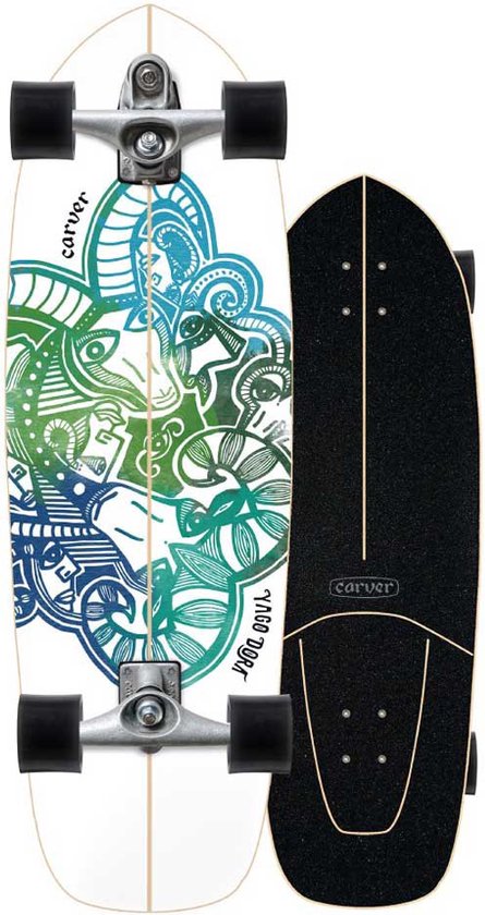 CARVER Yago Skinny Goat C7 Raw 30.75´´ Surfskate - Black / White - 9.75 Inches