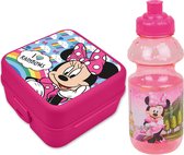 Boîte à lunch Disney Minnie Mouse pour enfants - 2 pièces - rose - plastique