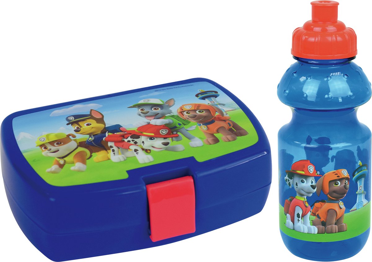 Rechthoekige lunchbox voor kinderen met bestek, Paw Patrol