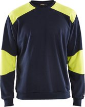 Blaklader Vlamvertragend sweatshirt 3458-1762 - Marine/High Vis Geel - XS