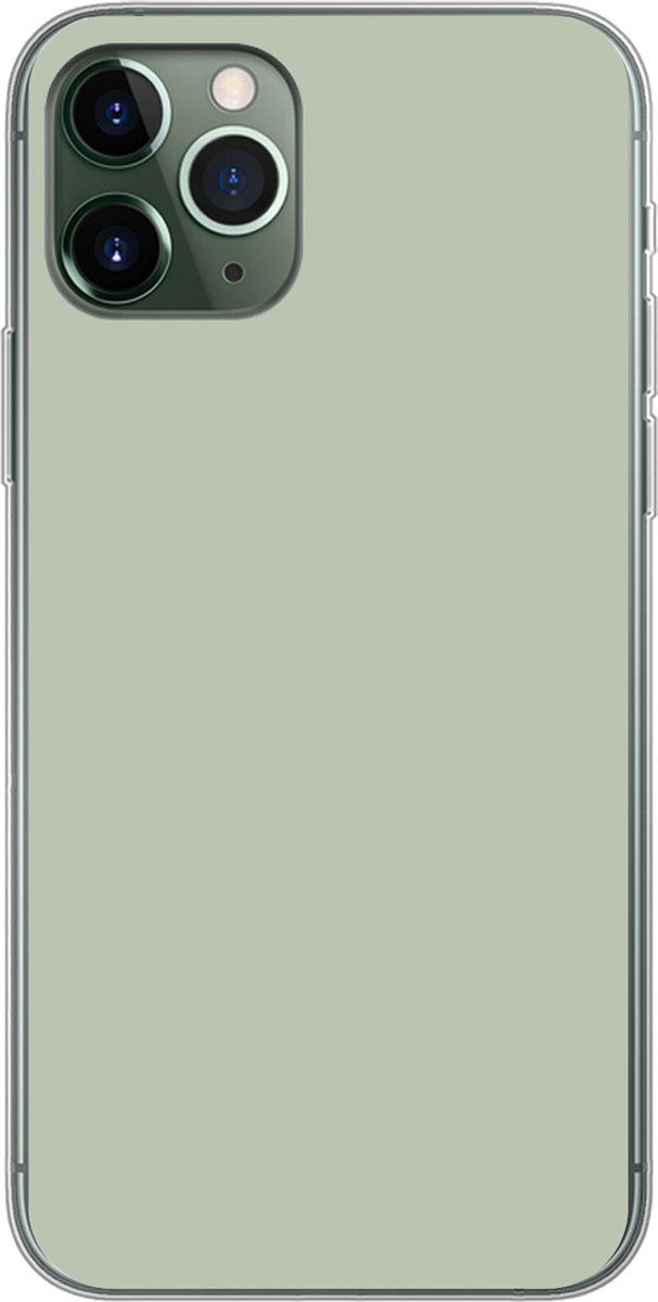 Telefoonhoesje Geschikt voor iPhone 11 Pro hoesje - Mintgroen - Effen kleur - Siliconen Telefoonhoesje Telefoonhoesje