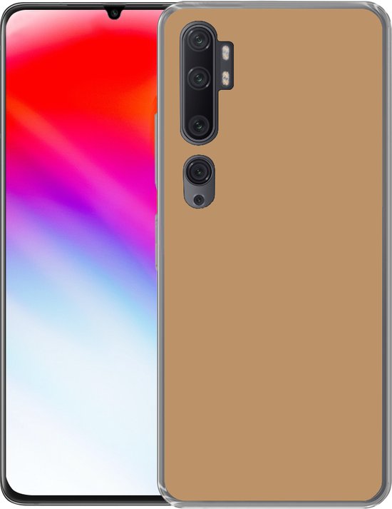 Coque de téléphone compatible avec Xiaomi Mi Note 10 - Marron - Imprimé uni - Coque en Siliconen