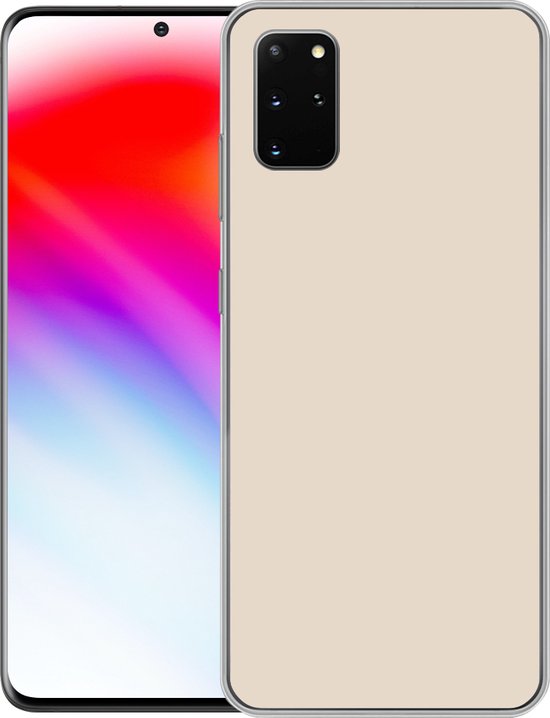 Telefoonhoesje Geschikt voor Samsung Galaxy S20 Plus hoesje - Beige - Effen kleur - Siliconen Telefoonhoesje Telefoonhoesje