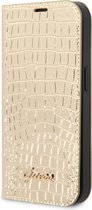 Book Case Guess pour iPhone 14 Pro Max - Croco - 3 cartes - Or