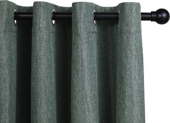 Lifa-Living - gordijnen - verduisterend - polyester - groen - 150 x 260cm -  8 ophangringen | bol.com
