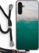 Case Company® - Hoesje met koord geschikt voor Samsung Galaxy A04s hoesje met Koord - Stranded - Telefoonhoesje met Zwart Koord - Bescherming aan alle Kanten en Over de Schermrand