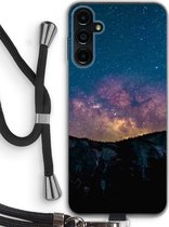 Case Company® - Hoesje met koord geschikt voor Samsung Galaxy A14 hoesje met Koord - Travel to space - Telefoonhoesje met Zwart Koord - Bescherming aan alle Kanten en Over de Schermrand