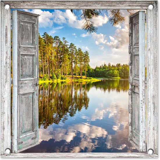 Tuinposter 120x180 cm Bos - Doorkijk - Stenen - Pad | Leen Bakker