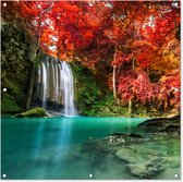 Toile de jardin Cascade - arbre - Rouge - Automne - Water - 100x100 cm