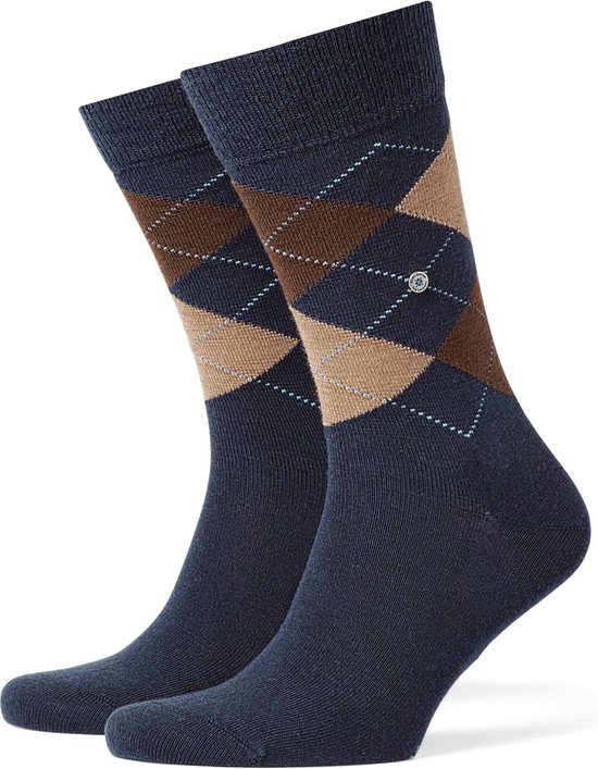 Burlington Edinburgh One size wol sokken heren blauw - Maat 46-50