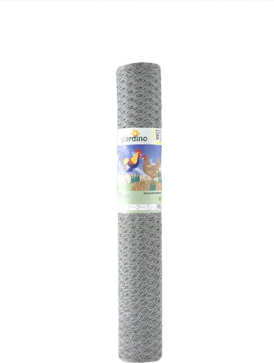 Zeskant vlechtwerk verzinkt mazen 4.1 x 4.1 cm 100 cm x 10m Giardin...