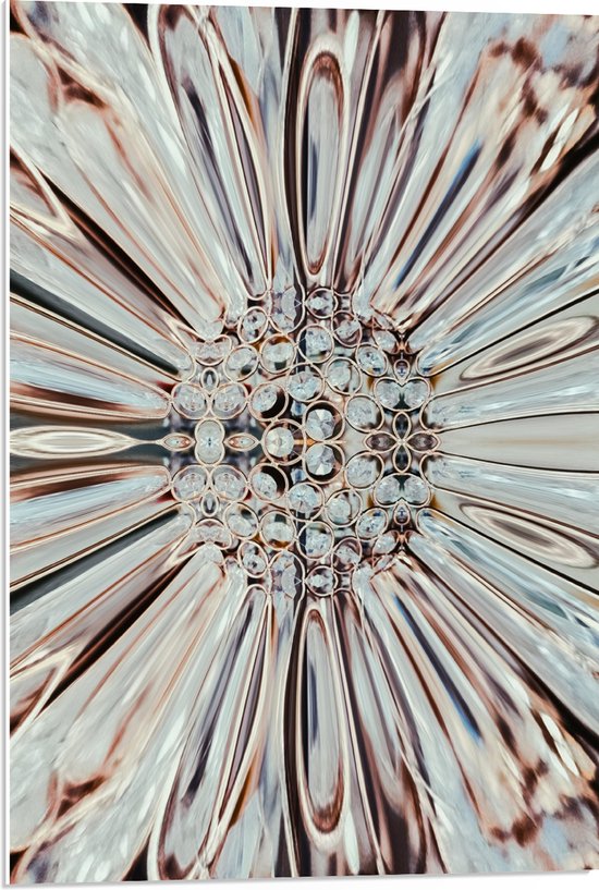 PVC Schuimplaat- Close-up van Kristal in Vorm van Bloem - 50x75 cm Foto op PVC Schuimplaat