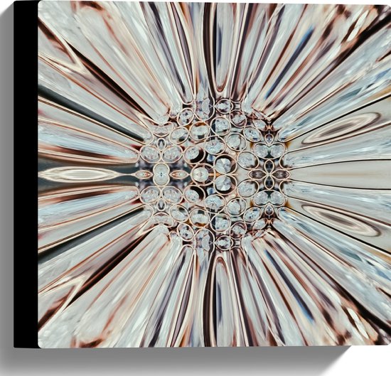 Canvas - Close-up van Kristal in Vorm van Bloem - 30x30 cm Foto op Canvas Schilderij (Wanddecoratie op Canvas)