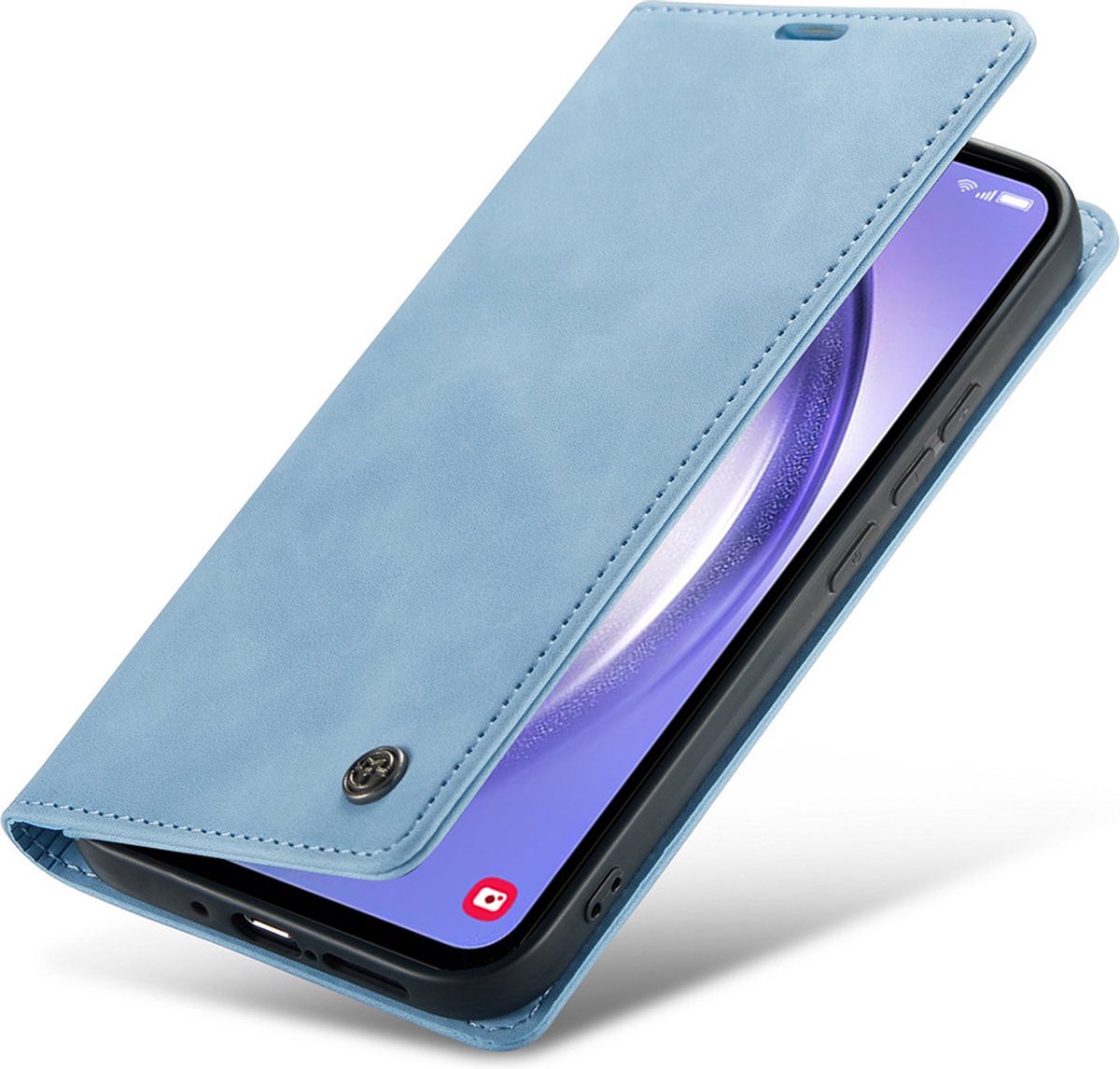 Samsung Galaxy A14 5G Bookcase hoesje - CaseMe - Effen Lichtblauw - Kunstleer