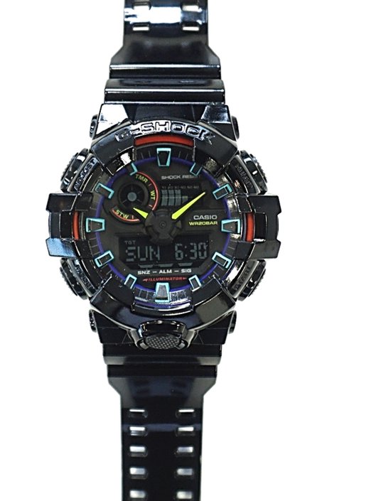 Casio horloge GA-700RGB-1AER Zwart - Ø 53.4 mm
