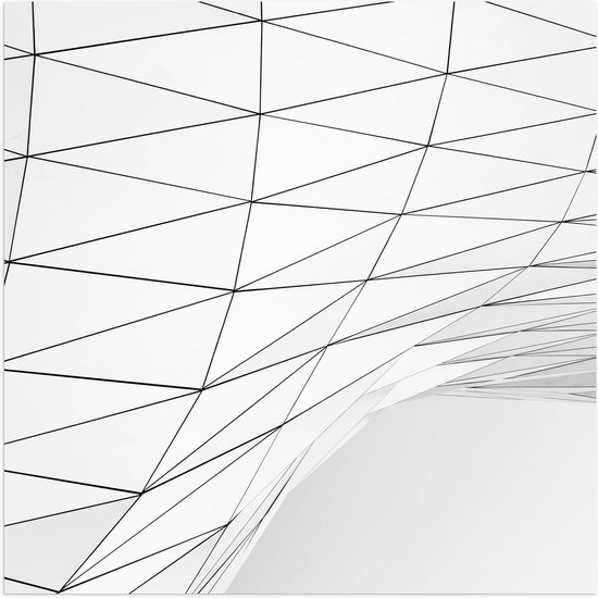 Poster (Mat) - Abstract Figuur van Witte Geometrische Platen - 80x80 cm Foto op Posterpapier met een Matte look