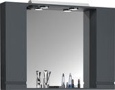 VCM Badkamer spiegel wandspiegel breedte 100 cm wandspiegelkast badkamer scharnierende deur greeploze verlichting Silora XL