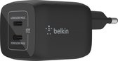 Belkin Boost-Up Charge Pro Adapter - 2-poorts - USB-C - 65W - Zwart
