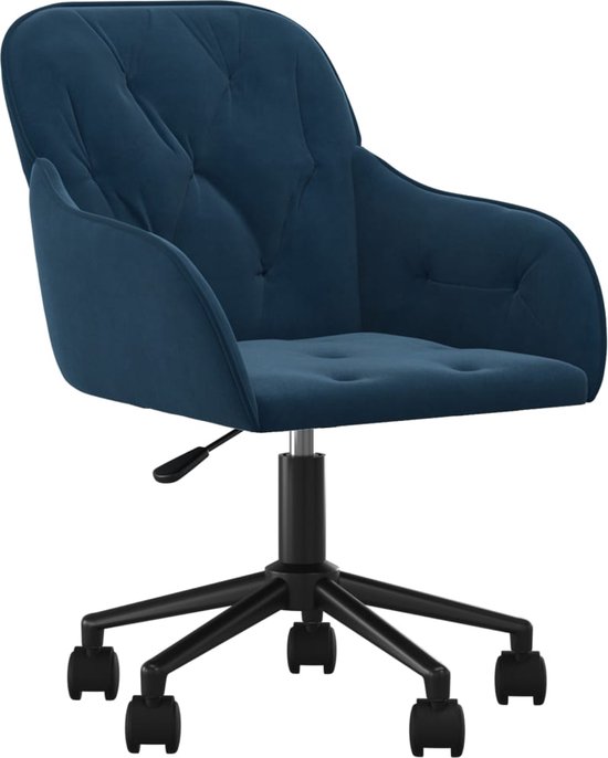 vidaXL-Kantoorstoel-draaibaar-fluweel-blauw