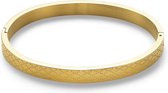 Twice As Nice Armband in goudkleurig edelstaal, bangle met ruitjes  6 cm