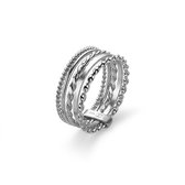 Twice As Nice Ring in zilver, 5 verschillende ringetjes 52