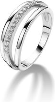 Twice As Nice ring in zilver, 3 rijen, zirkonia Wit 58