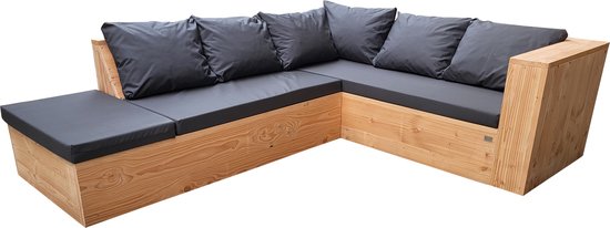 Wood4you - Loungeset 7 douglashout - incl kussens GL -vorm - 240cm - 240cm