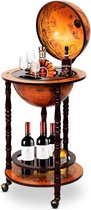 Globus Bar Barwagen Globusbar huisbar minibar wijnrek met wielen (bruin)