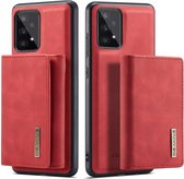 DG Ming Hoesje voor de Samsung Galaxy A53 - Back Cover met Magnetische Kaarthouder - Telefoonhoesje met Pasjeshouder op achterkant Rood