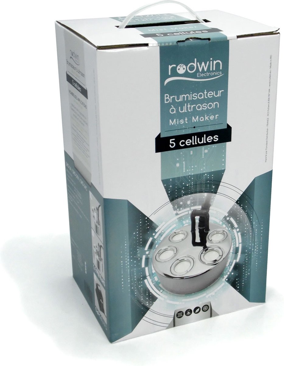 Rodwin Electronics Mist Maker 5 Membramen - 1600 ml / h - Ultrasonische luchtbevochtiger - 120W