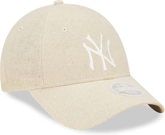 New York Yankees Cap - Dames - Linnen Beige - SS23 Collectie - One Size - New Era Caps - 9Forty - NY Pet Dames - Petten - Caps