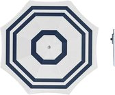 Parasol - Wit/blauw - D120 cm - incl. draagtas - parasolharing - 49 cm