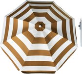 Parasol - Goud/wit - D180 cm - incl. draagtas - parasolharing - 49 cm